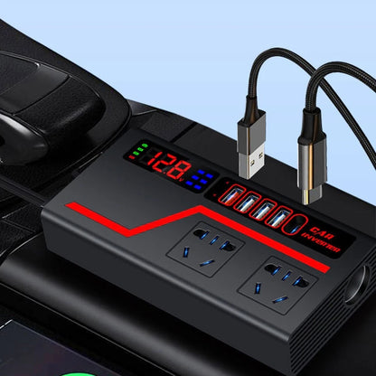 ⚡🔌 Inversor de Corriente para Carro con Puertos USB y Tomacorrientes 🔌⚡